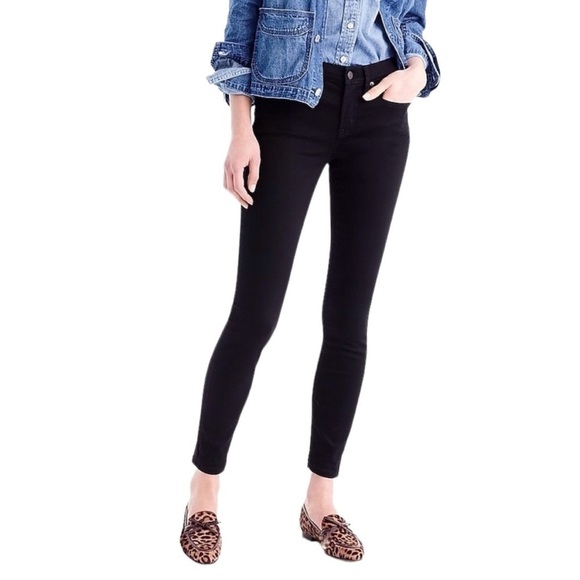 J. Crew 8" Toothpick Skinny Ankle Crop Jeans Black 24 Petite - Picture 1 of 16